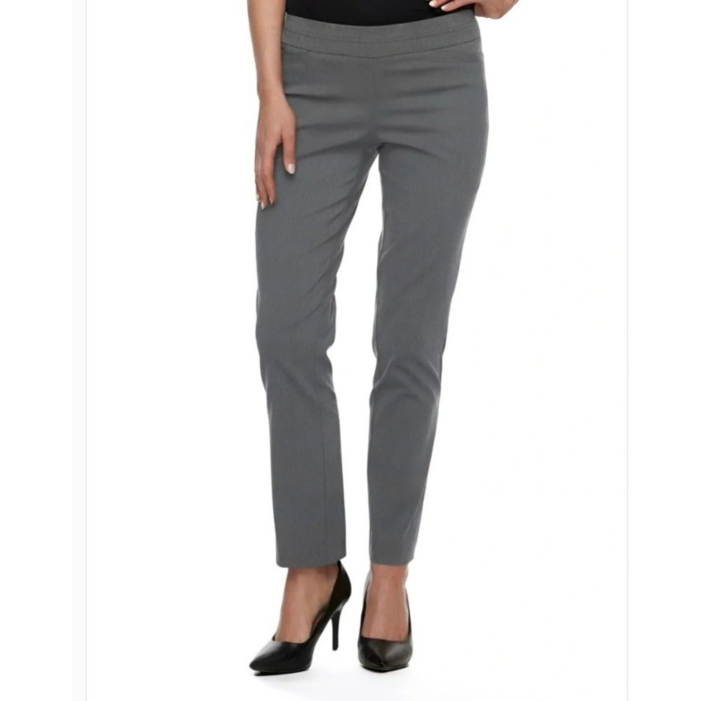 Apt. 9 Women's Size 8 Petite Brynn Pull On Pant Dress Pant Trouser Dark Gray